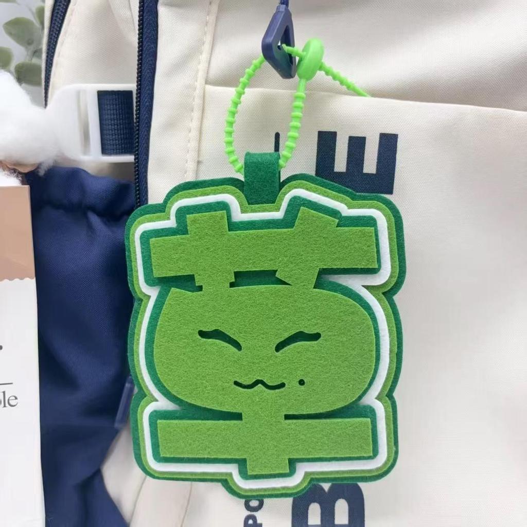 Non-woven Anime Teacher Pendant Keychain: Stuffed Backpack Decoration with Convention Text Design.