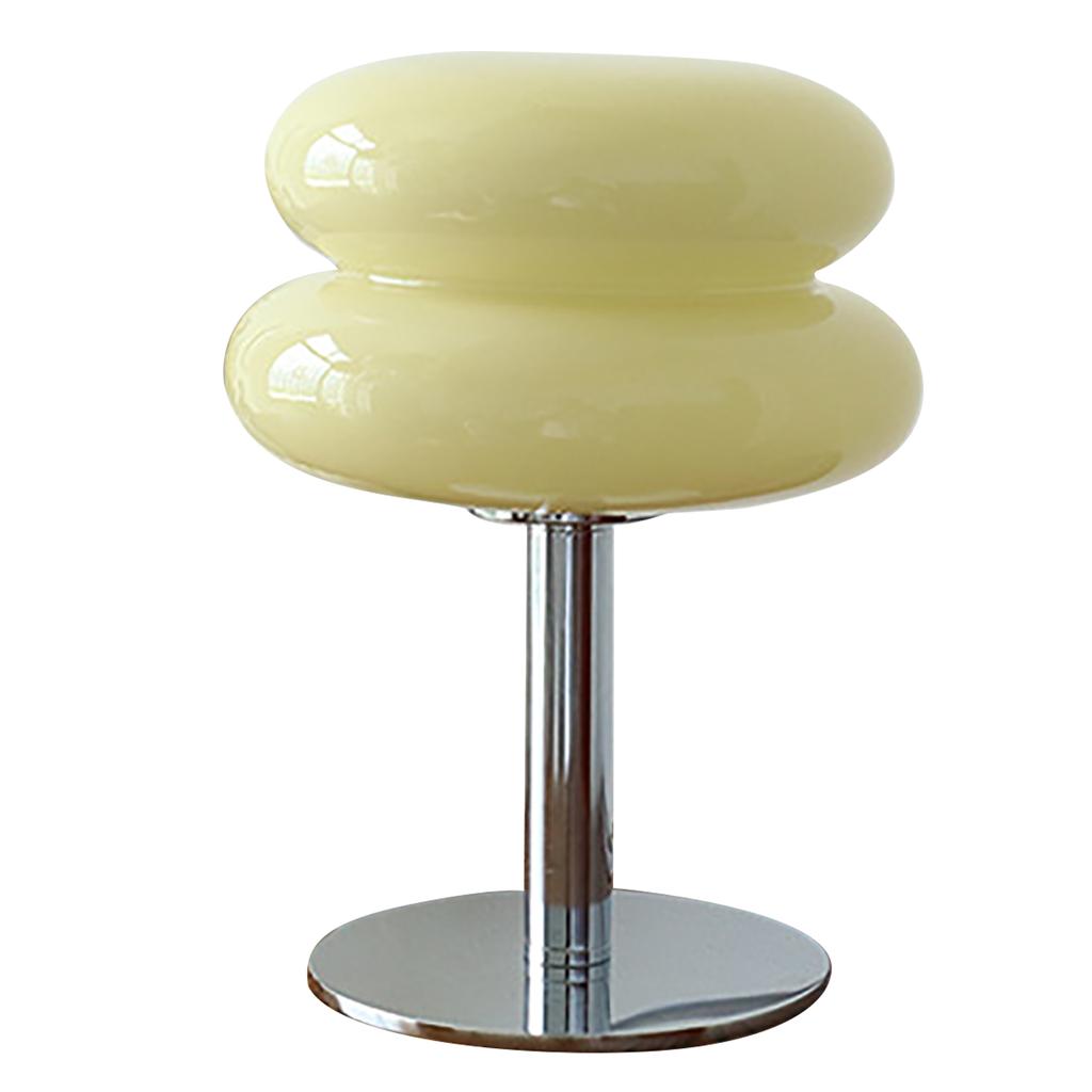 Glass Macaron Table Lamp Kids Bedside Lamp USB Three Color Dimmable Table Lamps for Bedroom Beige