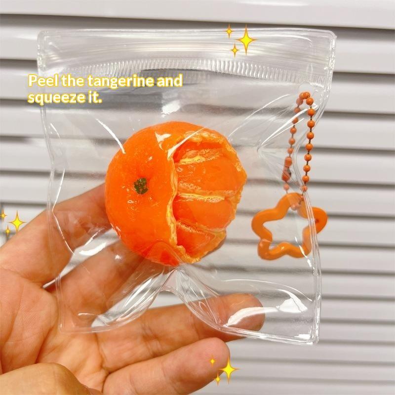 Cute Peeled Orange Keychain 1Pcs Squeeze Stress Relief Fidget Toy for Car Key Charm Children Gift