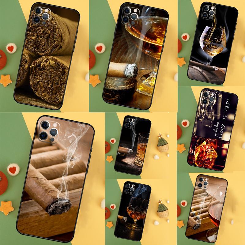 Smoking Cigar Case For iPhone 17 16 15 14 13 12 11 Pro Max Mini Plus 16e 17 Air Bumper Cover Accessories