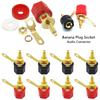 1Set Gold Plated Banana Plug Socket 4mm Audio Connector Speaker Adapter Terminal Amplifier Video