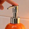 Creative Lotion Pump Halloween Pumpkin Soap Dispenser, Refillable Liquid Hand Bottle, Seasonal Home Decoration Durable Vinyl Press Type Dispensing