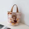 2025 New Cute Cartoon Portable Bucket Handbag Bao Ma Bag Going To Work Bento Lunch Box Student Cloth Bag