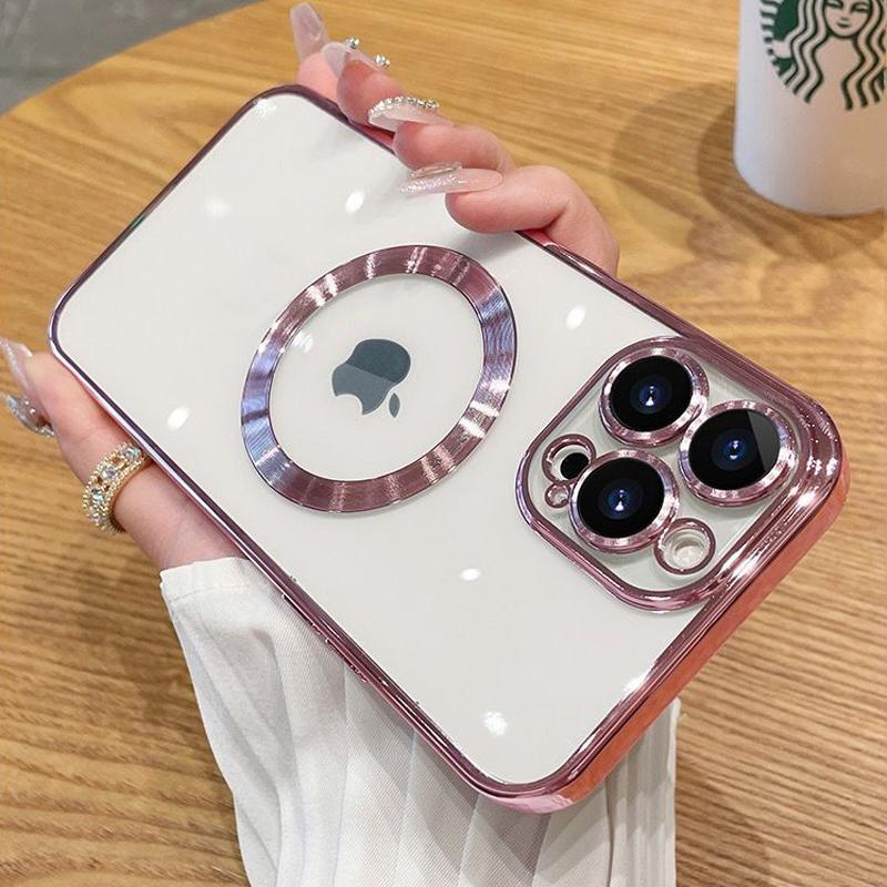 Husă magnetică transparentă pentru iPhone 15 14 13 12 11 Pro Max X XR Xs Max 7 8 Plus Se 2020 pentru Magsafe Husă de protecție completă moale cu protecție lentilă