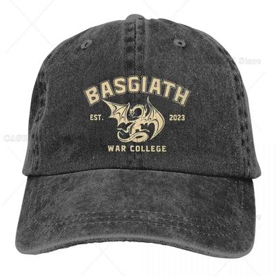 Gorra de Béisbol Vintage Basgiath War College Unisex Denim Desgastado Lavado Gorra de Sol Cuarto Ala Entrenamientos al Aire Libre Regalo Sombreros Gorra