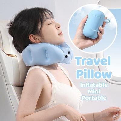 Portable U-shaped Neck Pillow Mini Comfortable Inflatable Travel Pillow Soft Lightweight Ring Neck Pillow Bag Pendant