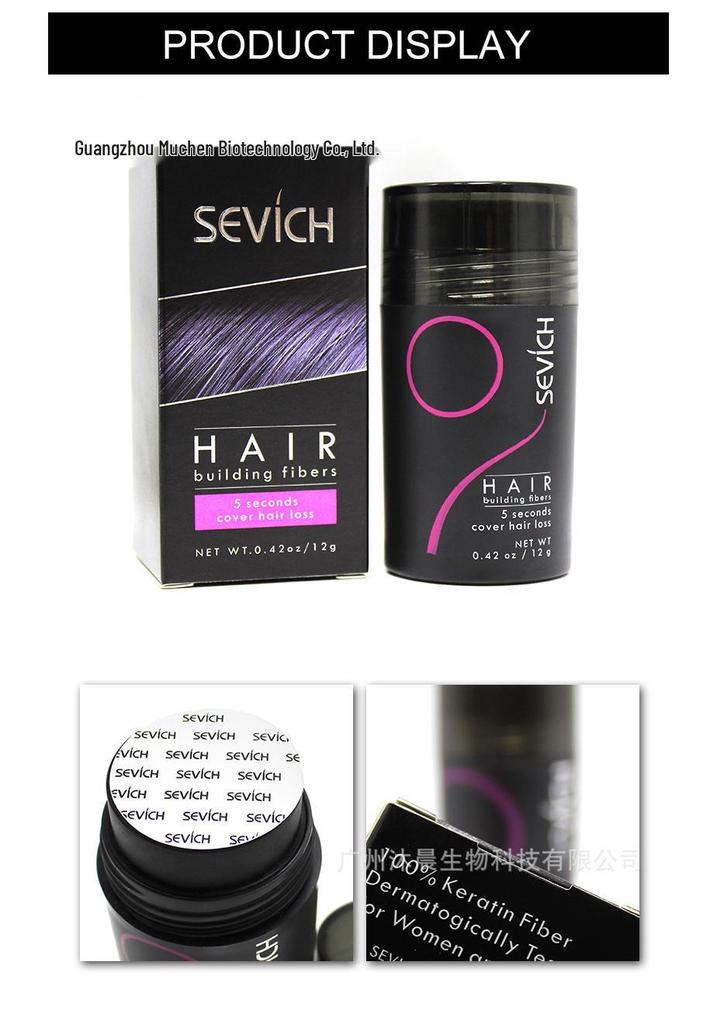 Unisex Hair Fiber Powder for Thinning Hair and Scalp Coverage