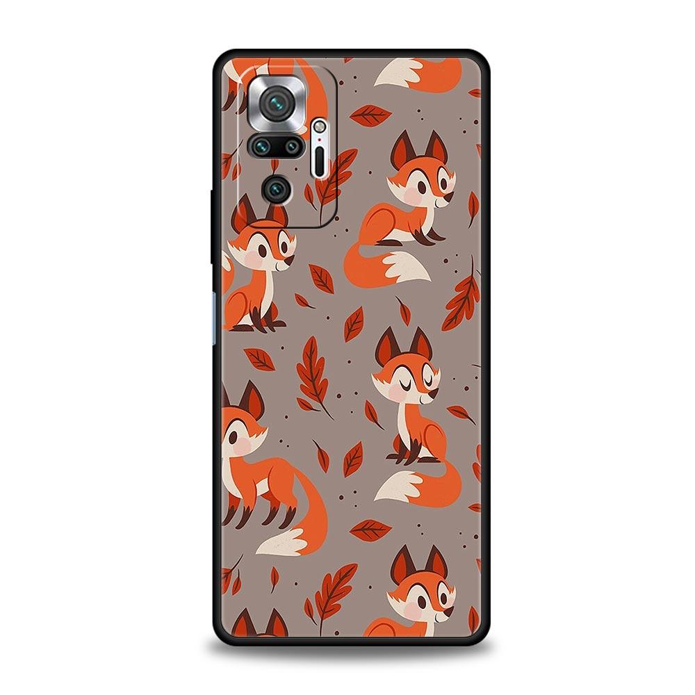 Cute Cartoon Animal Fox Phone Case For Xiaomi Redmi Note 11 10 9 Pro 5G K50 9s 7 8 8T 8A 9A 9C 9T K40 Gaming Cover Coque Funda