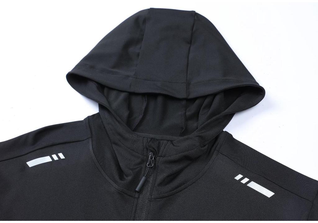 2024 Spring & Autumn Men's & Kids' 5-Piece Quick-Dry Fitness Set: Compression Shirt & Hooded Jacket for Running
