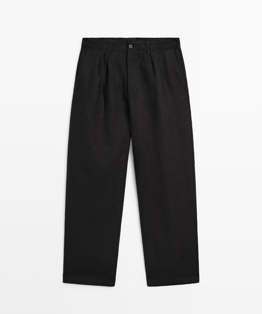 Masimodutti 100% Linen Pintuck Pants