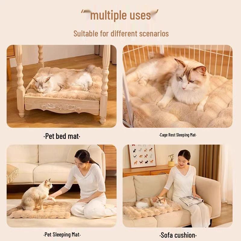 Gemütliches Plüsch-Katzen- und Hundebett: Verdickte Herbst-/Wintermatte für warmes Schlafen
