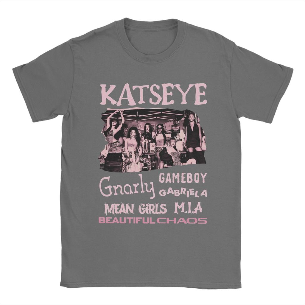 Casual Katseye Kpop Girl Group T-Shirt Men Crew Neck Cotton T Shirts  Short Sleeve Tee Shirt Printed Clothing