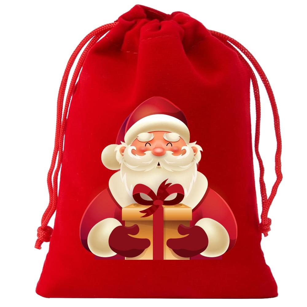 8pcs Christmas Velvet Bags Drawstring Bags Gift Bags Christmas Candy Bags Drawstring Drawstring Bags