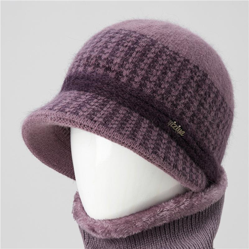 Hat Female Autumn and Winter Rabbit Hair Thermal Basin Hat Fleece Thickened Wool Hat