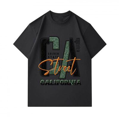Men's 100% Cotton Crew Neck Short Sleeve T-shirt, California Golden State Street Vintage Graphic Casual Summer Daily Comfortable Fit Tee for Adults