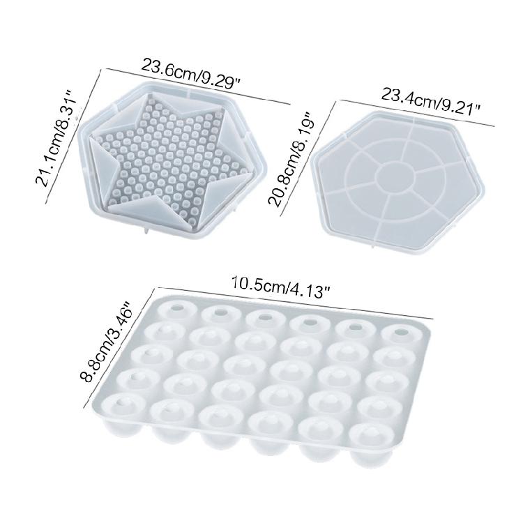 Checkers Silicone Mould DIY Crystal Epoxy Mold Three-dimensional Checkers Board