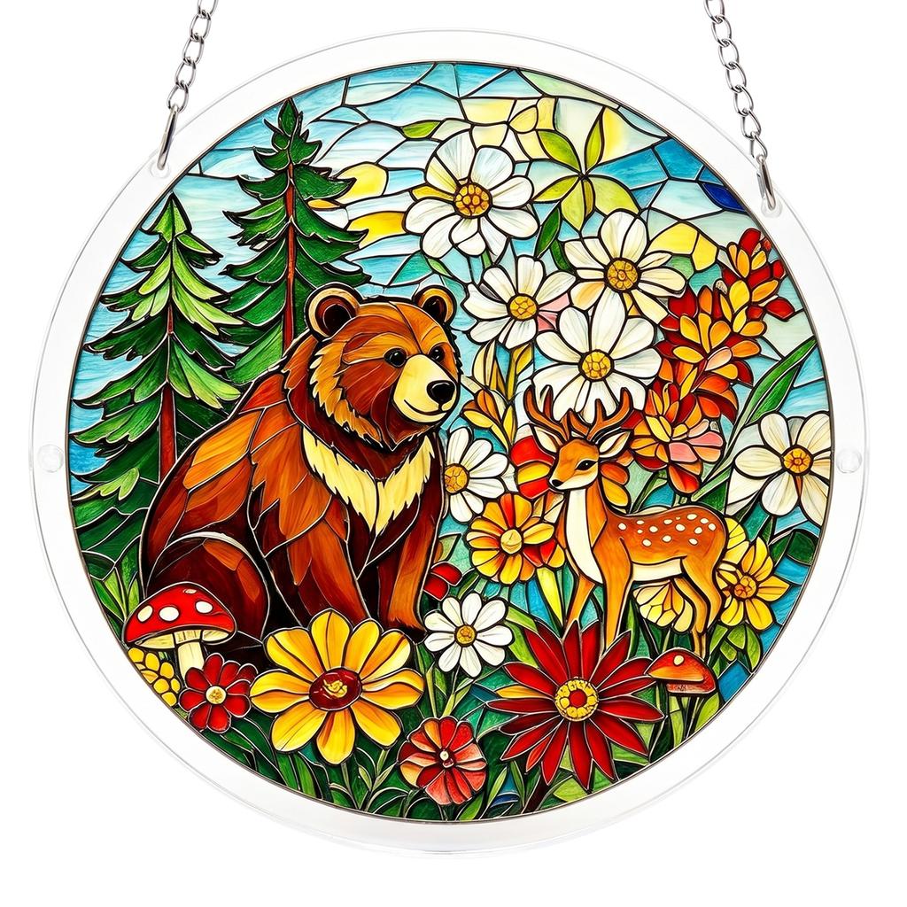 Acrylic Puzzles Curtain Decoration DIY Suncatcher Puzzle Kits with Chain 7.36 Inch for Women Men Mom Birthday Gift Home Decor