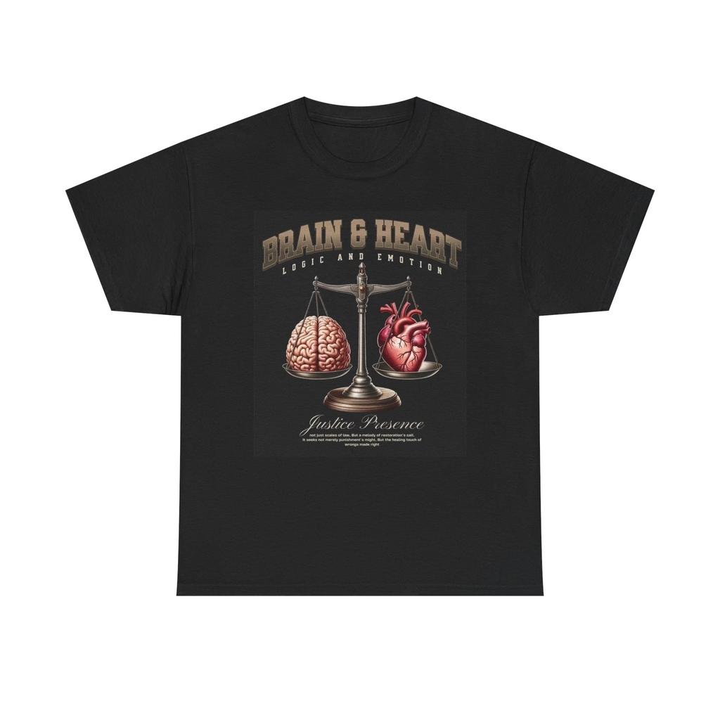 Men's and Women's T-shirts Brain And Heart Graphic