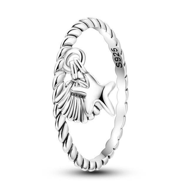 Size 6 -9 Inch Authentic 925 Silver Women Stackable Ring Girl 'S Luxury Wedding Finger Rings