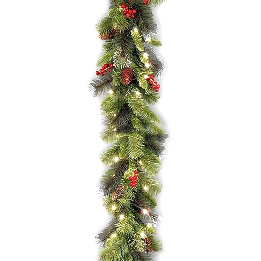 1.8M Christmas Rattan Garland Christmas Artificial Xmas Tree Rattan Banner Hanging Decoration DIY Wreath Rattan Decoration