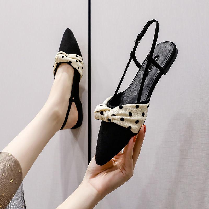 Fashion Ladies Shoes with Low Heels Black Women's Closed Sandals Designer Sales Summer 2025 Comfortable Vintage Footwear Anti Slip Hot