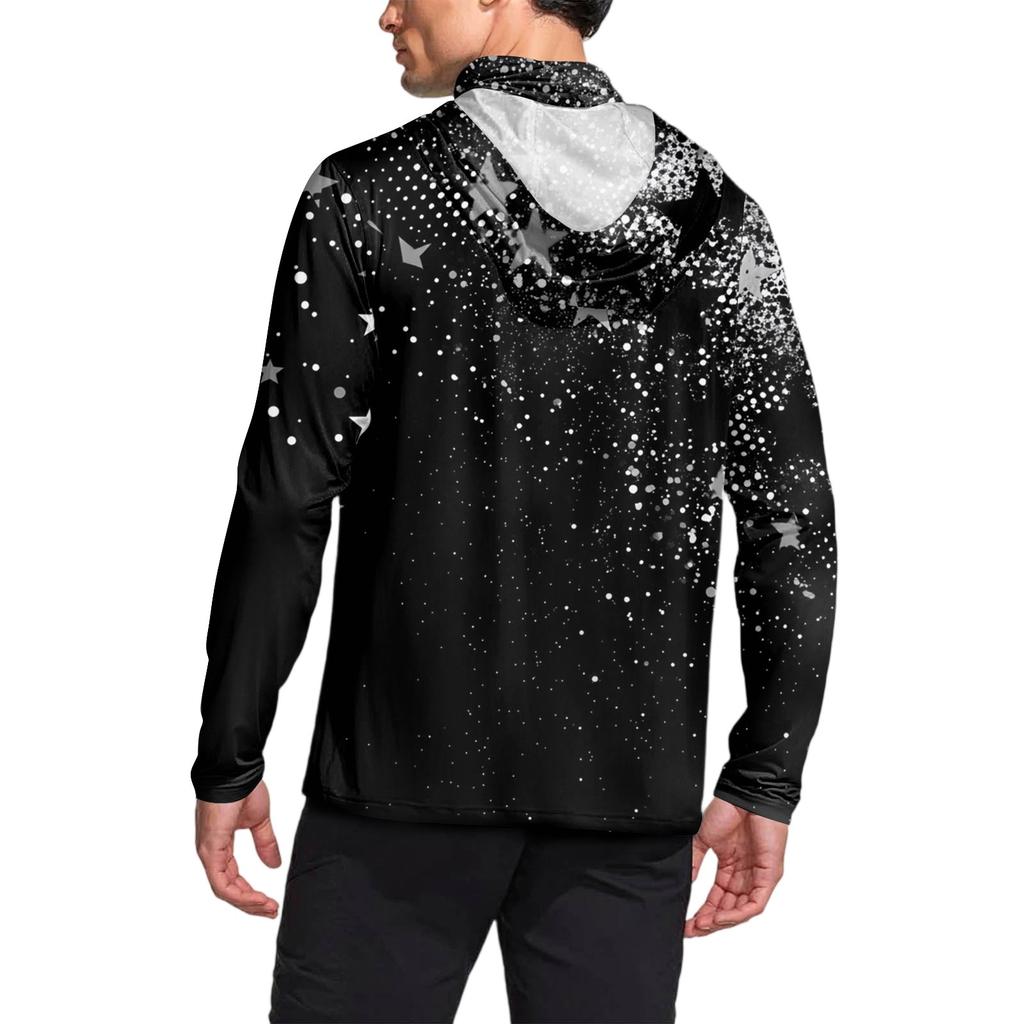 Men's Shirt With Mask Lightweight Long Sleeve Hooded Hiking Fishing Performance