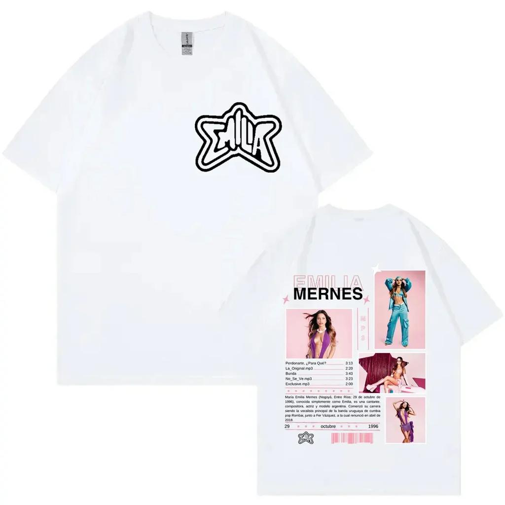 Emilia Mernes Mp3 Tour Graphic T Shirts Unisexs Wounisexs Hip Hop Fashion Aesthetic Tshirts High Quality Cotton Oversized Tshirt