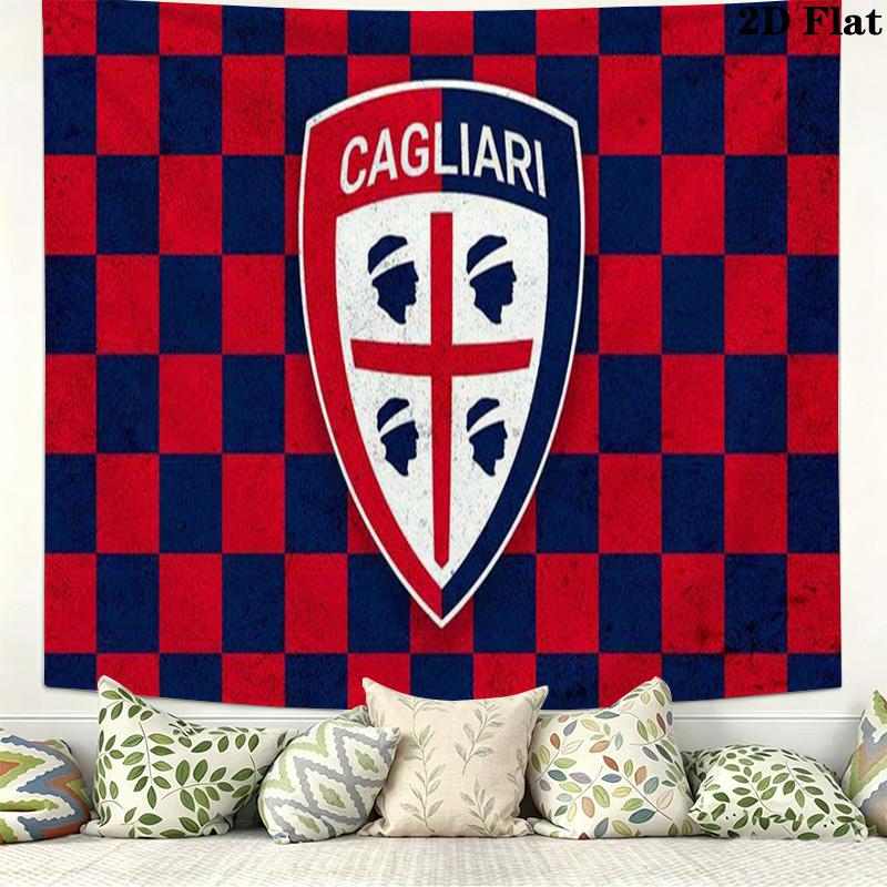 Cagliari Calcio Wall Tapestry Aesthetic Wall Hanging Printed Fabric Blanket Decorative Tapestries for Bedroom Living Room Home Decor