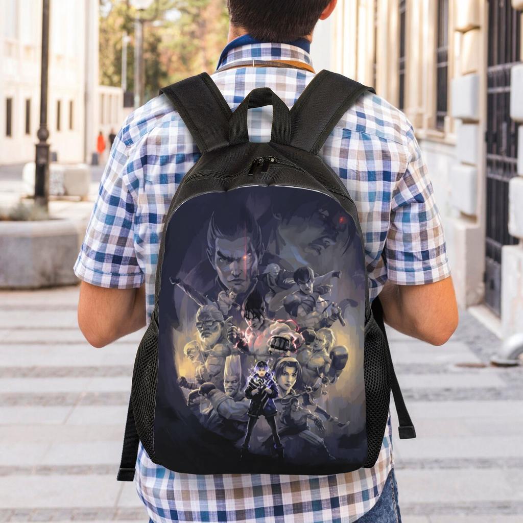 T-Tekkenes Laptop Backpack Men Women Basic Bookbag for School College Student Video Game Bags