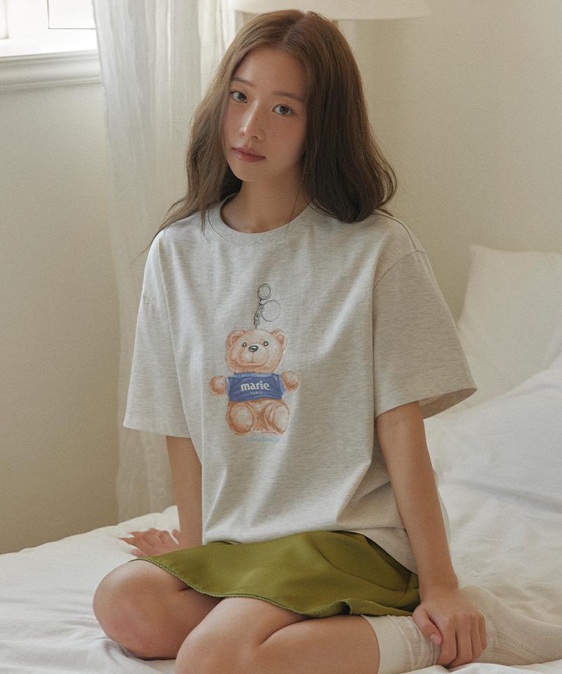 MARIE CLAIRE Teddy Bear Keyring Short Sleeve T-Shirt (Magbts43Mot)