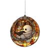 Halloween Reading Ghost Suncatcher Decoration Hanging Chair Cartoon Ghost Stained Glass 2D Flat Acrylic Wall Window Hanging Sign Ornament