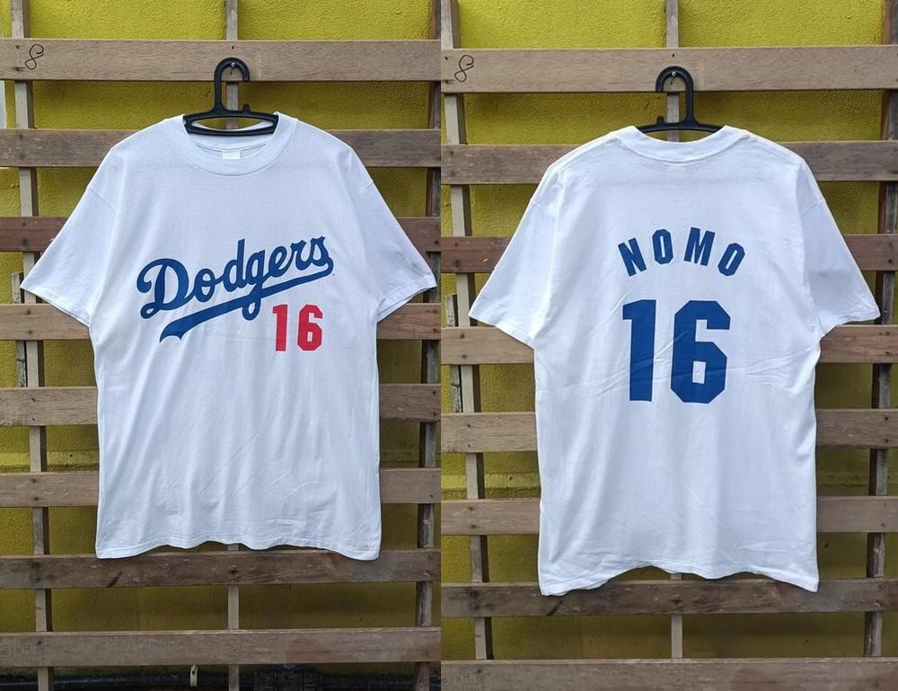 Футболка с коротким рукавом The Dodgers Hideo Nomo #16 Унисекс Концерт S-5XL LO334 Унисекс Футболка XL