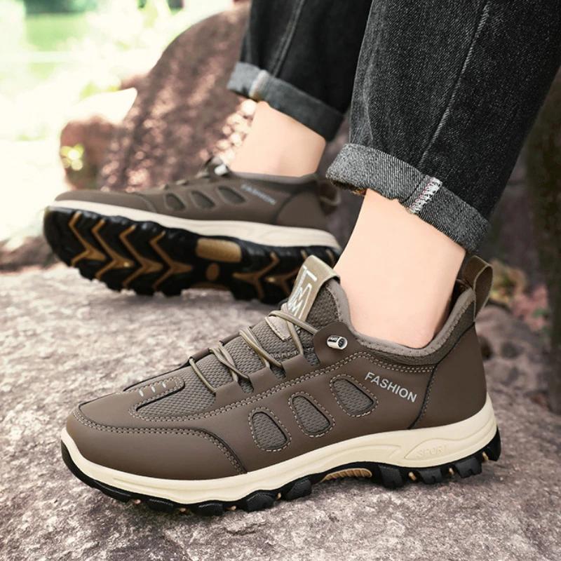 Fashion Men's Hiking Shoes Fashion High Quality Men Sneakers Outdoor Trekking Climbing Sport Shoes Breathable Lace Up Men Walking Shoes