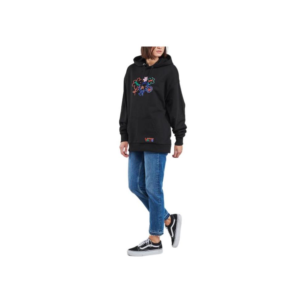 Vans Floral Print Hoodie With Long Sleeves Women Tops Black VN0A5LK2BLK