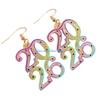 HX6F Creative 2026 Theme Earrings Acrylic Texture Geometric Earrings Ear Jewelry Suitable for Elegant Women Daily Wear