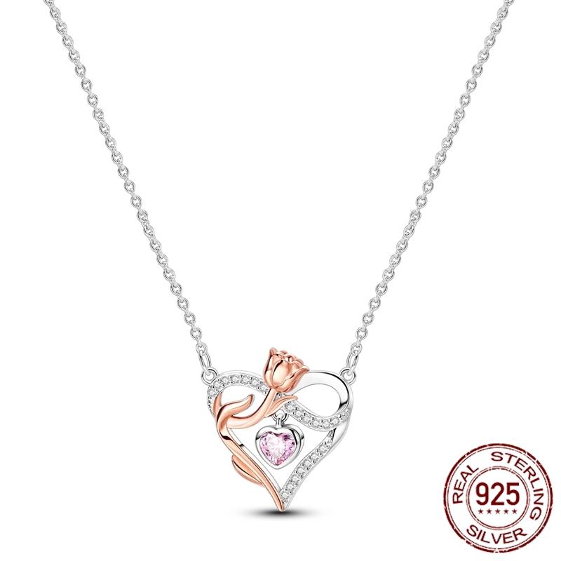 MULA Hote Heart Pendant Necklace 925 Silver Snake Neck Necklace Original Bracelet DIY Jewelry Fashion Luxury Women