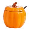Ceramic Pumpkins Jar with Lid Adorable Pumpkins Design for Soup