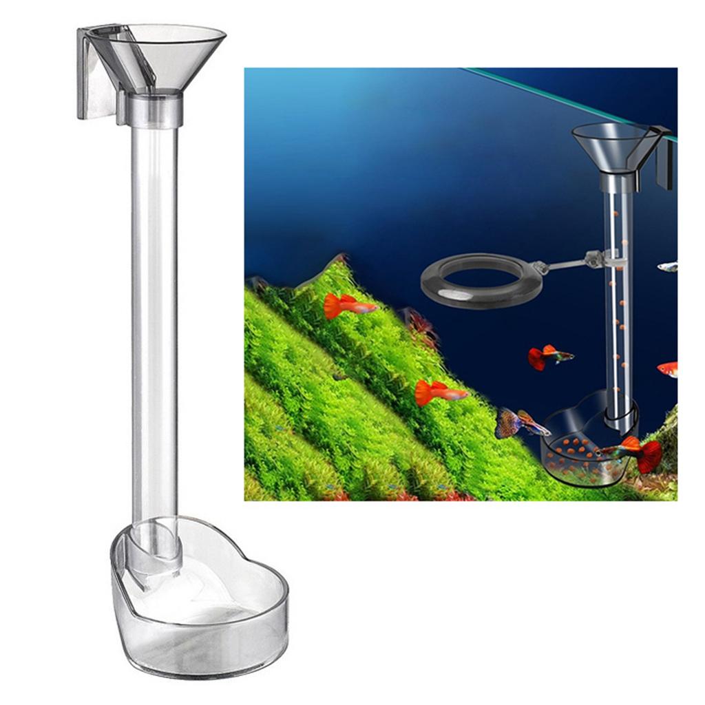 Fish Shrimp Feeder Tube Acrylic Directional Feeding Wall Hanging Aquarium Feeding Tube for Aquarium