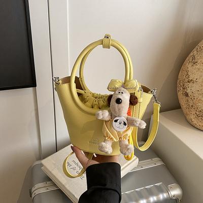 Neue Mode Tragbare Bucket Bag Damen Einfarbige Schultertasche Vielseitige Umhängetasche