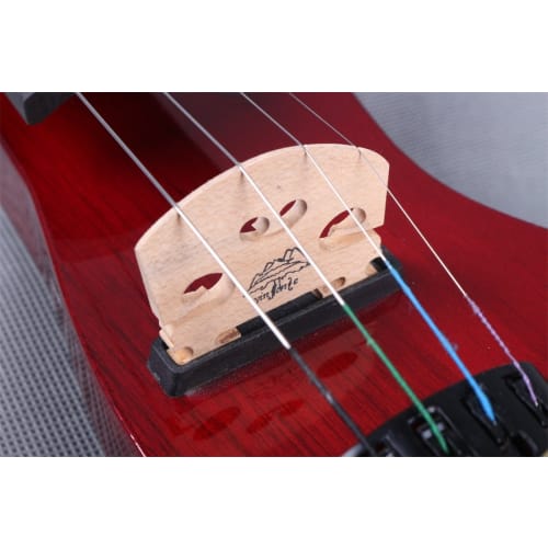 Yinfente Electric Violin, 4/4 Full Size, Silent, Solid Wood, with Case and Bow (Red)