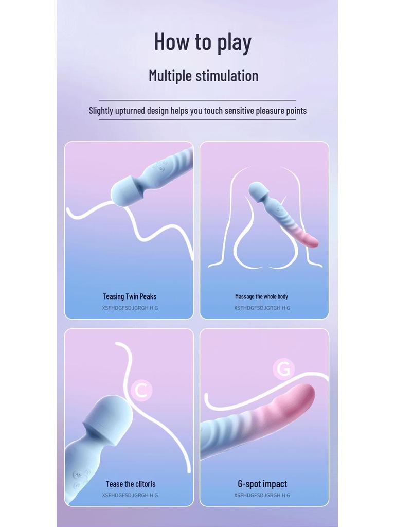 AV Dual-Head Heated Silicone Vibrator with Charger - Female Adult Erotic Massager