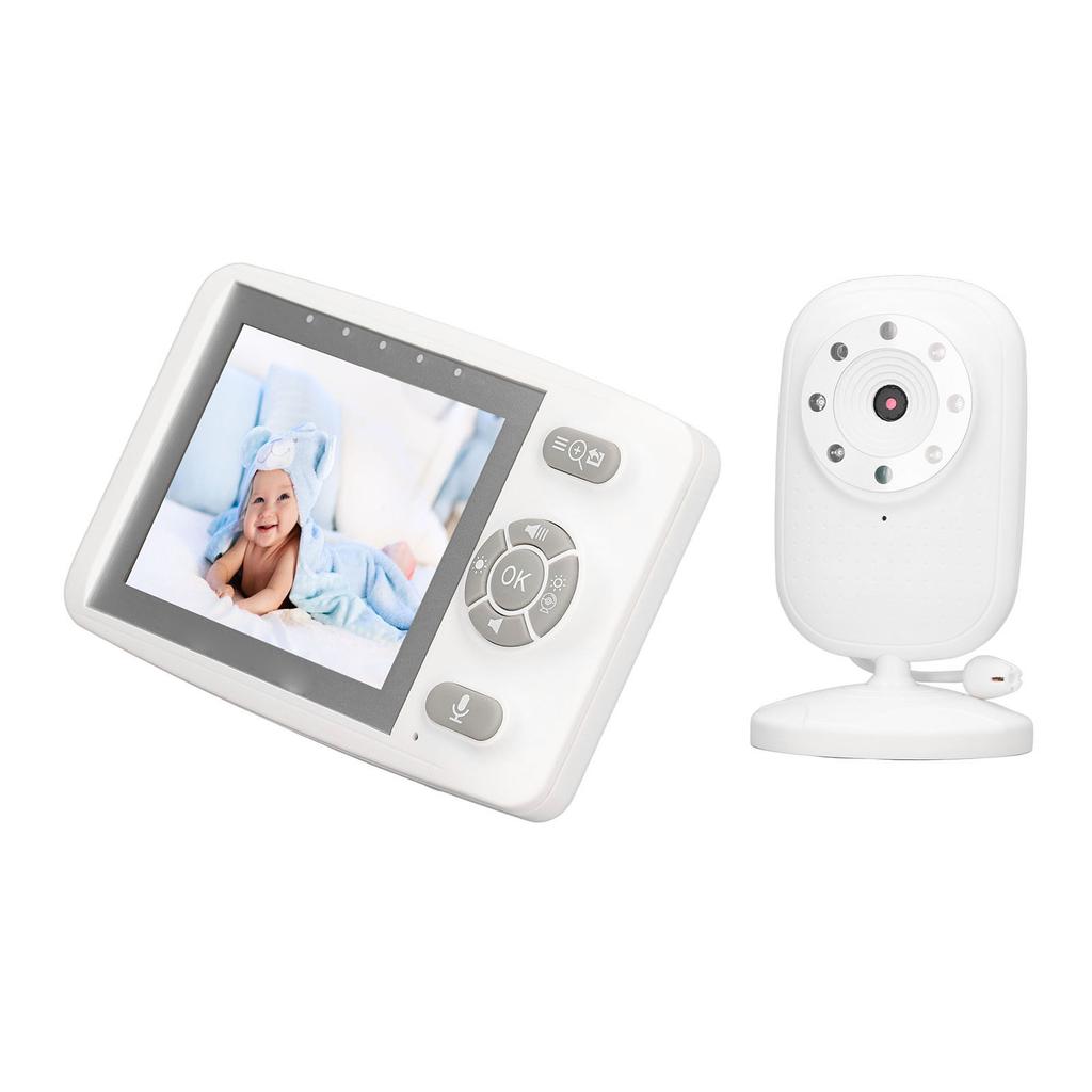 Baby Monitor Ecran 3.5in Lumină de Noapte Vorbire Bidirecțională Parolă Monitor Video Bebeluș 100?Ștecăr britanic de 240V