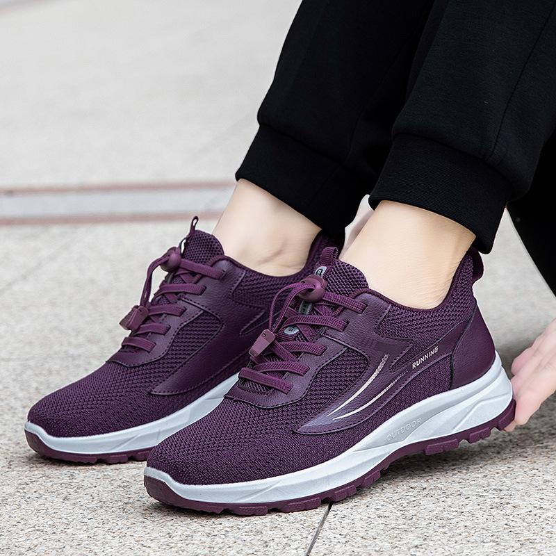 Chaussures de marche sportives en tissu antidérapantes pour mère, force du pied + ressort et été, semelle souple confortable