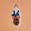 Hand-Painted Printed Necklace, Dripping Oil Flower Gold Pattern Pendant, Artistic Style, Niche Women'S Tide Neck Chain.