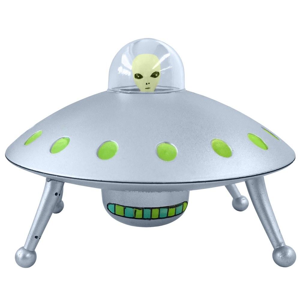 Off the Wall Toys Alien Glow-in-the-Dark UFO Space Ship and Bendable Action Figure Toy
