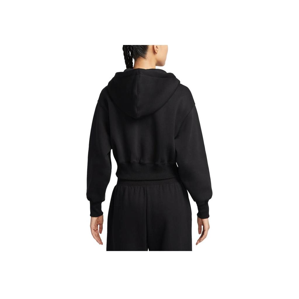 Nike Loose Short Hooded Zip Long Sleeve Jacket Women Jackets Black HJ0941-010