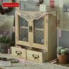 Solid Wood Multi-Layer Desktop Organizer: Office Desk & Cosmetics Storage Rack for Clutter-Free Spaces