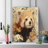 Red panda and flowers Pattern  3pcs 100% Round Full Drill 5D DIY Diamond Painting Embroidery Cross Stitch Rhinestone Décor