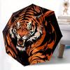 1pc Tiger Flames Automatic Open/close, Heavy-Duty Iron Frame & 8-Rib Structure, Compact Folding Umbrella for Women/Men, All-Season Travel, Halloween a