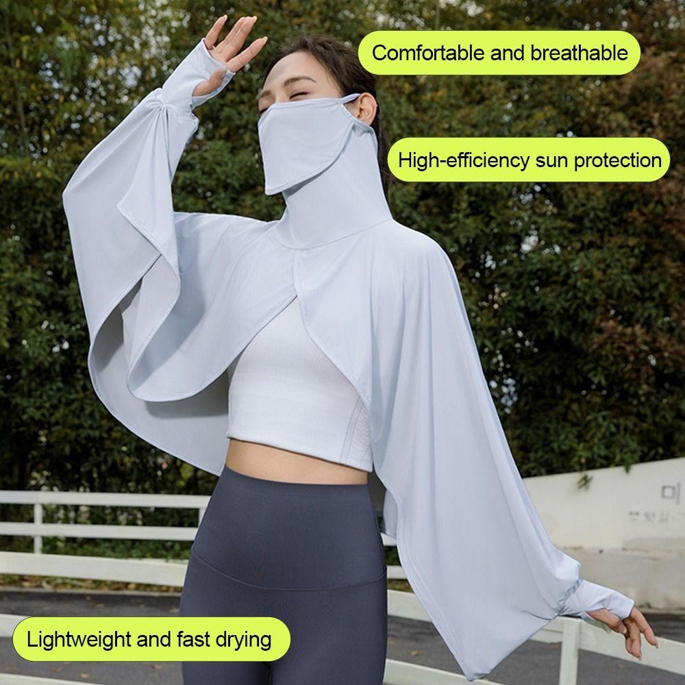 Eisige Seide Sonnenschutz-Umhang 2 in 1 Sommer-Armstulpen UV-Schutz-Umhang für Angeln Laufen